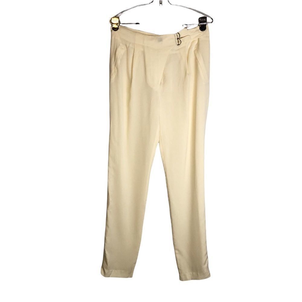 Adam Lippes 100% Silk Lined Ecru Pants